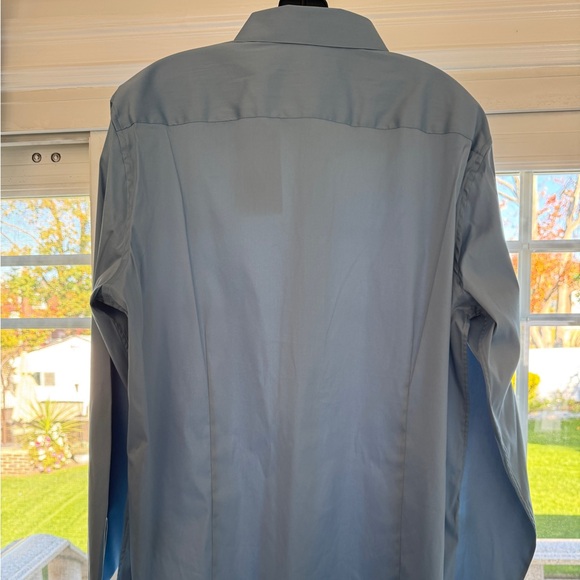 Theory Sylvain Structure Knit Button-Up Shirt - Bluef - Picture 5 of 6